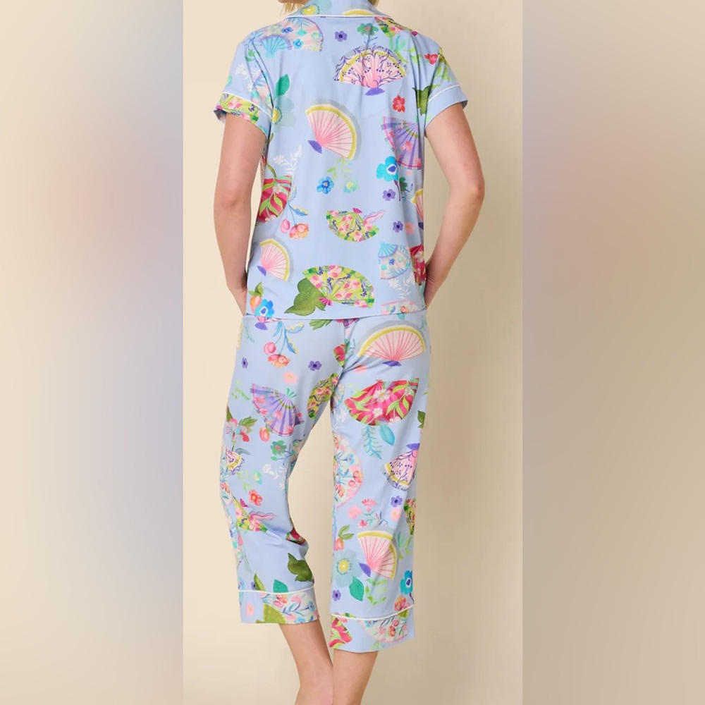 The Cat’s PJ’s Pima Cotton Tropical Whimsical Floral Pajama Set - Picture 2 of 7